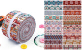 CraftsFabrics Floral Artistry – Vibrant Prints Jelly Roll 20pcs – 100% Cotton Precut Fabric Strips